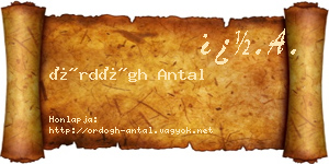 Ördögh Antal névjegykártya